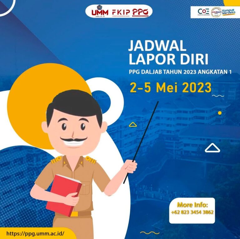 PEMANGGILAN CALON MAHASISWA PROGRAM PENDIDIKAN PROFESI GURU (PPG) DALAM JABATAN TAHUN 2023 ANGKATAN I KEMENDIBUDRISRTEK UNIVERSITAS MUHAMMADIYAH MALANG