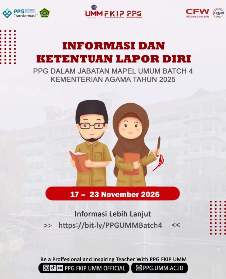 INFORMASI LAPOR DIRI PPG DALAM JABATAN MAPEL UMUM BATCH 4 KEMENTERIAN AGAMA TAHUN 2025